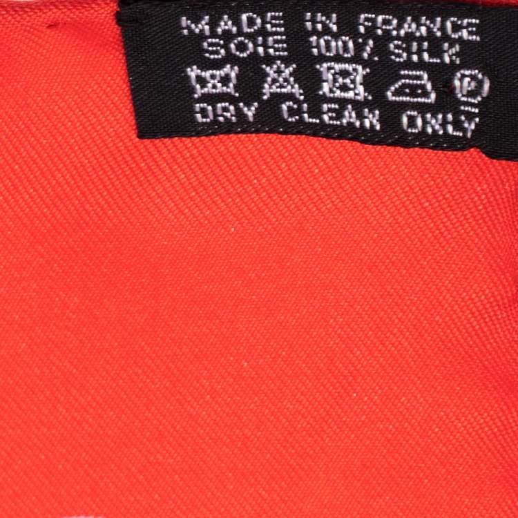 Pre Owned Hermes Red Cheval Fusion Silk Square Scarf