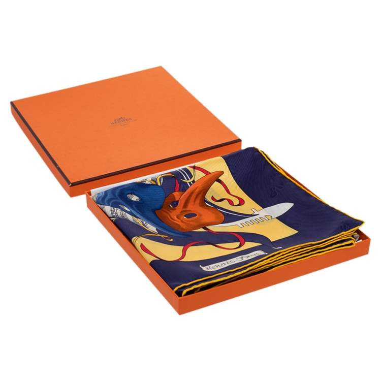 Pre Owned Hermes Multicolor Le Carnaval De Venise Printed Silk Square Scarf