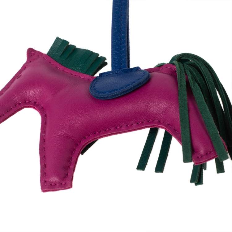 Pre Owned Hermes Tricolor Leather GriGri Rodeo Horse Bag Charm PM