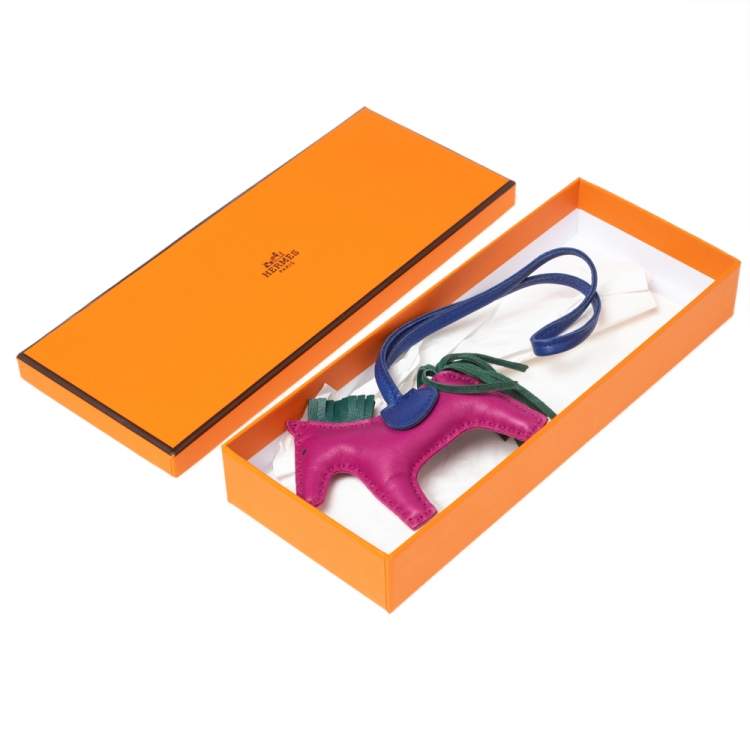 Pre Owned Hermes Tricolor Leather GriGri Rodeo Horse Bag Charm PM