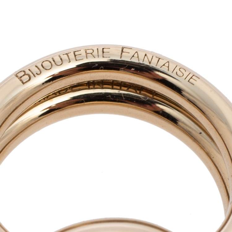 Pre Owned Hermes Gold Tone Permabrass Mors Scarf Ring 