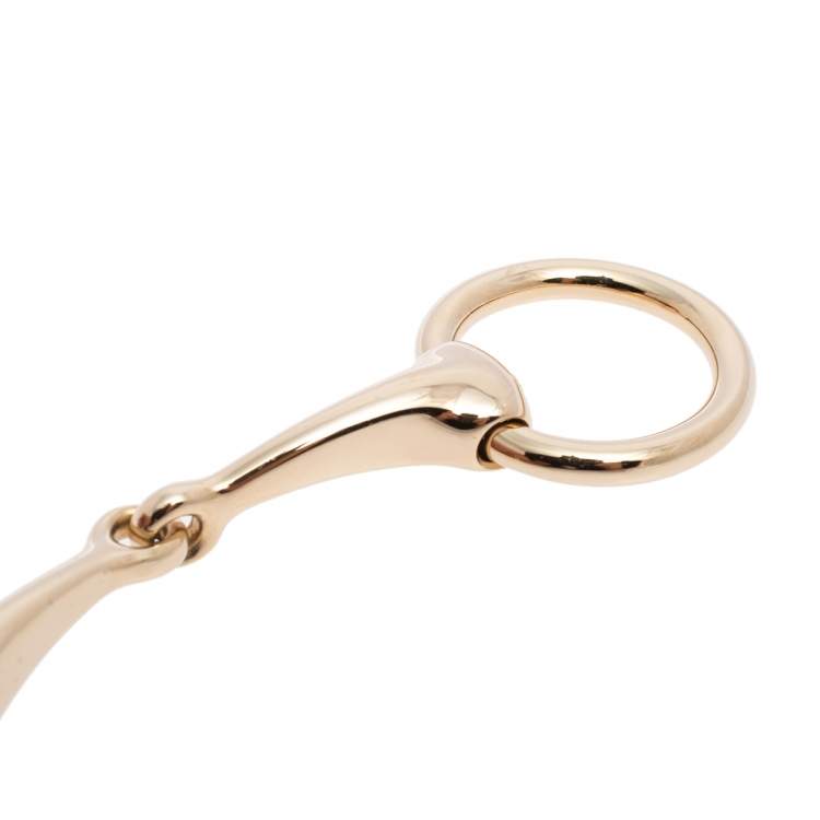 Pre Owned Hermes Gold Tone Permabrass Mors Scarf Ring 