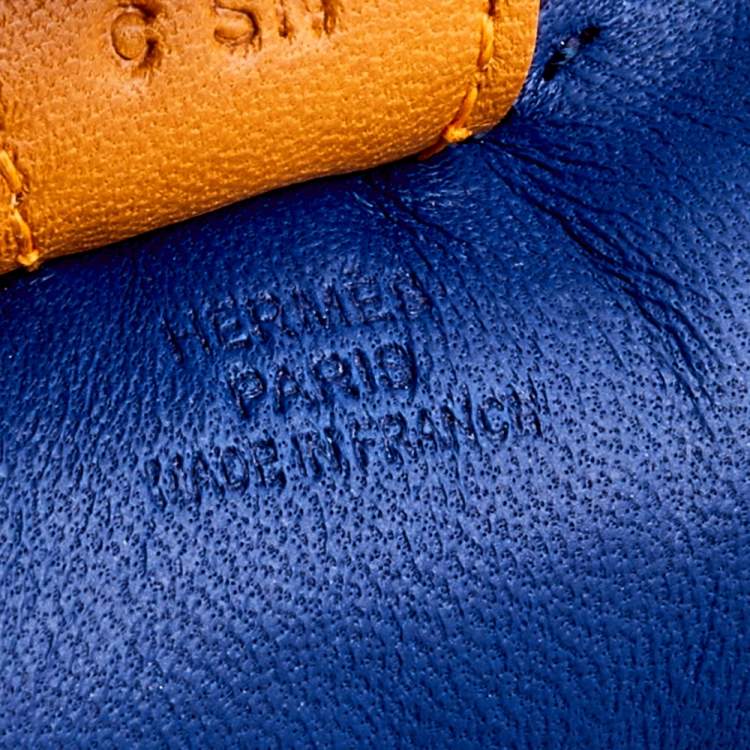 Pre Owned Hermès Blue Milo Lambskin Rodeo Bag Charm
