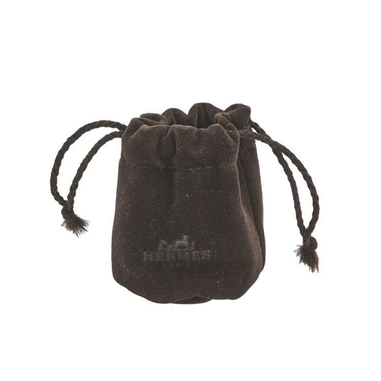 Pre Owned Hermes Pyramid Medor Gold Plated Set of 3 Studs Twilly Scarf Ring