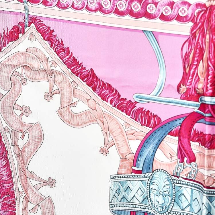 Pre Owned Hermés Purple Bride De Cour Printed Silk Square Scarf