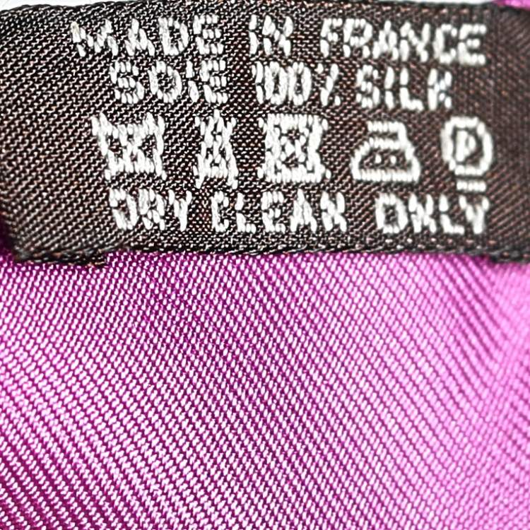 Pre Owned Hermés Purple Bride De Cour Printed Silk Square Scarf
