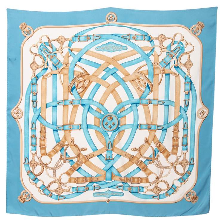 Hermes Blue Cavalcadour Silk Square Scarf Hermes | The Luxury Closet