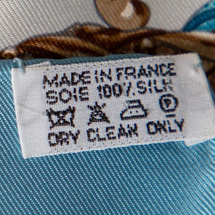 Pre Owned Hermes Blue Cavalcadour Silk Square Scarf 