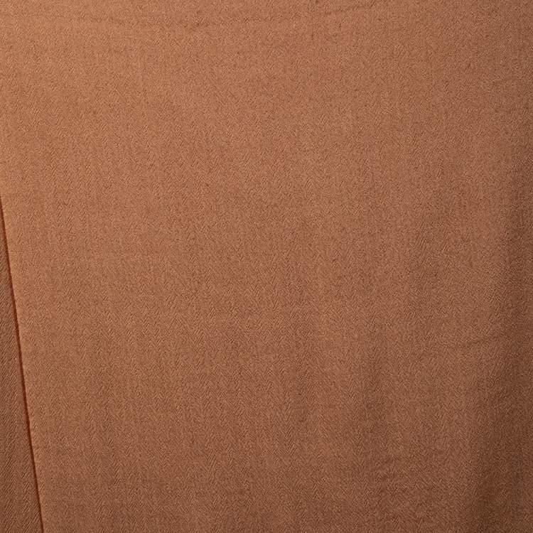 Pre Owned Hermes Brown Two Tone Cashmere Shawl