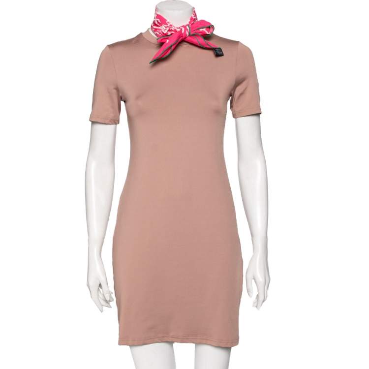 Pre Owned Hermes Pink Stirrup Printed Cotton Square Scarf