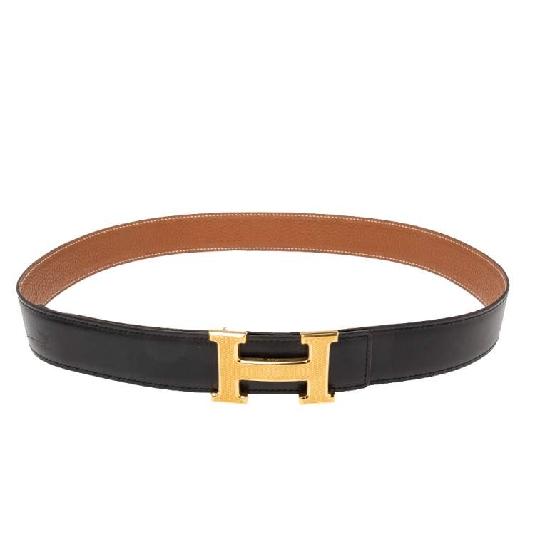 Hermes Gold Calf Box Leather Belt Bag with Gold H Buckle