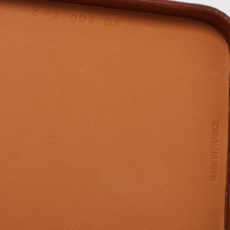 Pre Owned Hermes Fauve Barenia Leather Bolduc iPhone 12/12 Pro Case