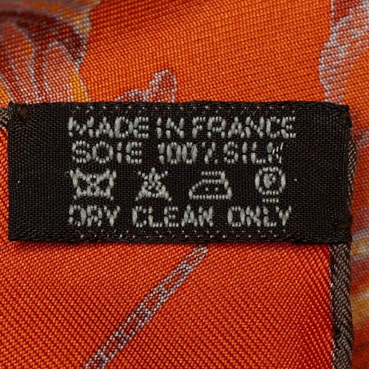 Pre Owned Hermès Orange Ors Nomades Silk Scarf