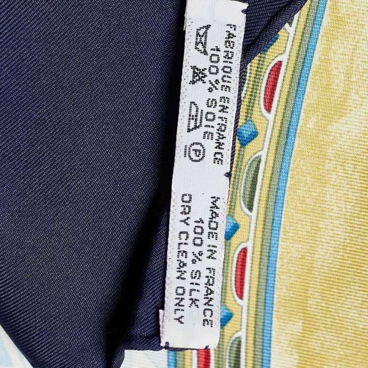 Pre Owned Hermès Blue Cavaliers Peuls Silk Scarf