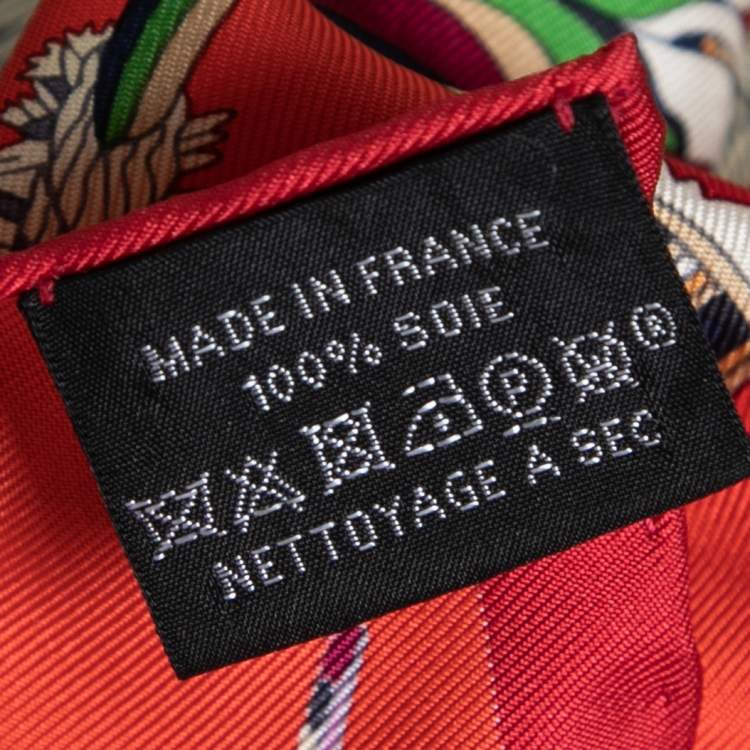 Pre Owned Hermès Multicolor Foliage Print Silk Scarf