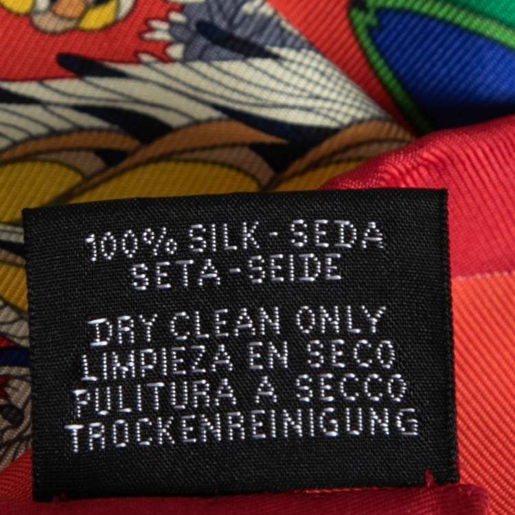 Pre Owned Hermès Multicolor Foliage Print Silk Scarf