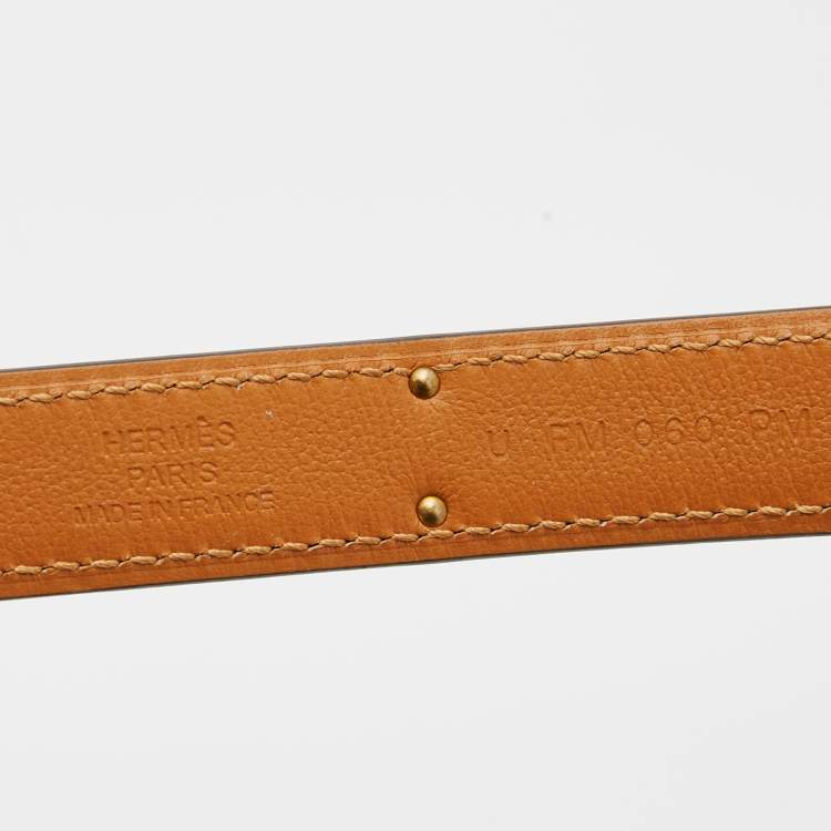 Pre Owned Hermes Etoupe Epsom Leather Gold Finish Hardware Kelly 18 Belt