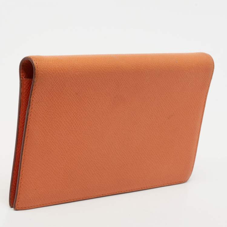 Pre Owned Hermes Orange Epsom Leather Vision II Simple Agenda Cover
