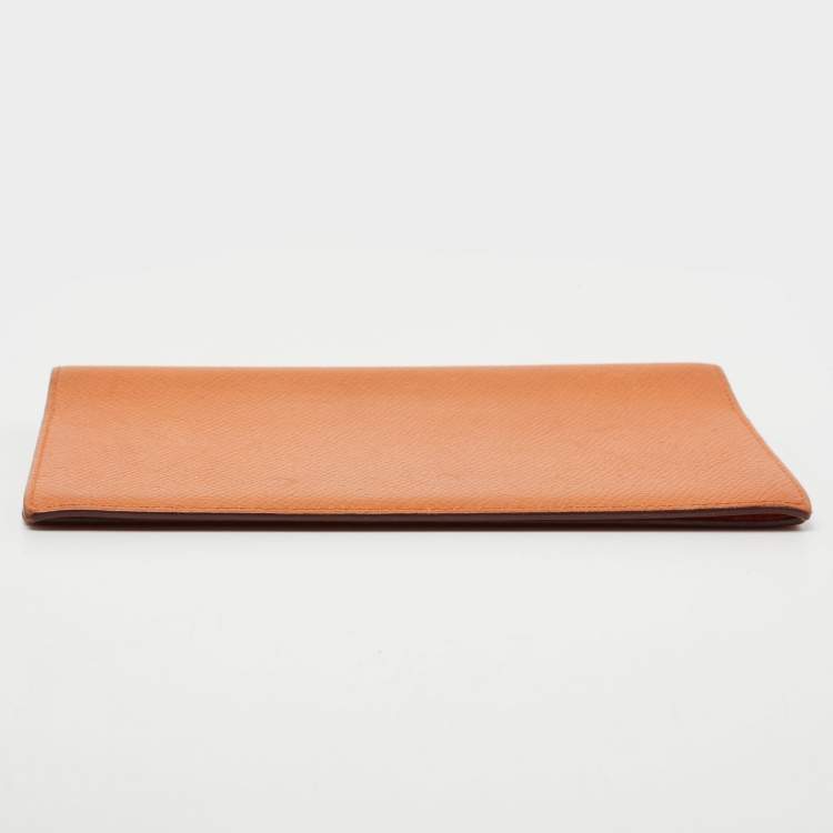 Pre Owned Hermes Orange Epsom Leather Vision II Simple Agenda Cover