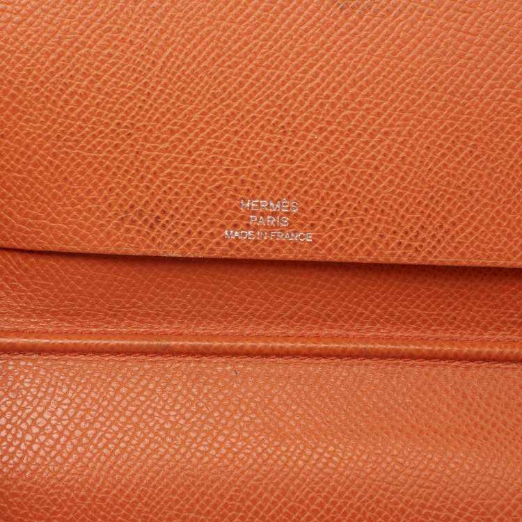 Pre Owned Hermes Orange Epsom Leather Vision II Simple Agenda Cover