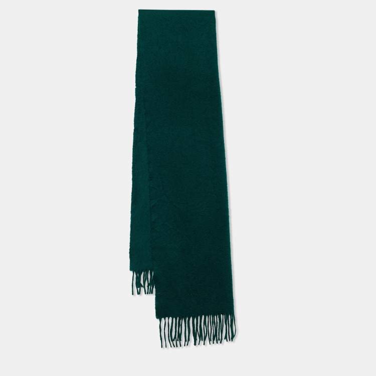 Fringed Logo-Embroidered Cashmere Scarf