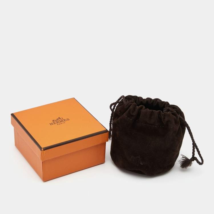 Pre Owned Hermès Orange Enamel Tatersale Extra Wide Bangle Bracelet