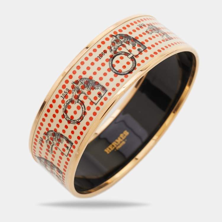 Pre Owned Hermès Orange Manufacture de Boucleries Bangle Bracelet
