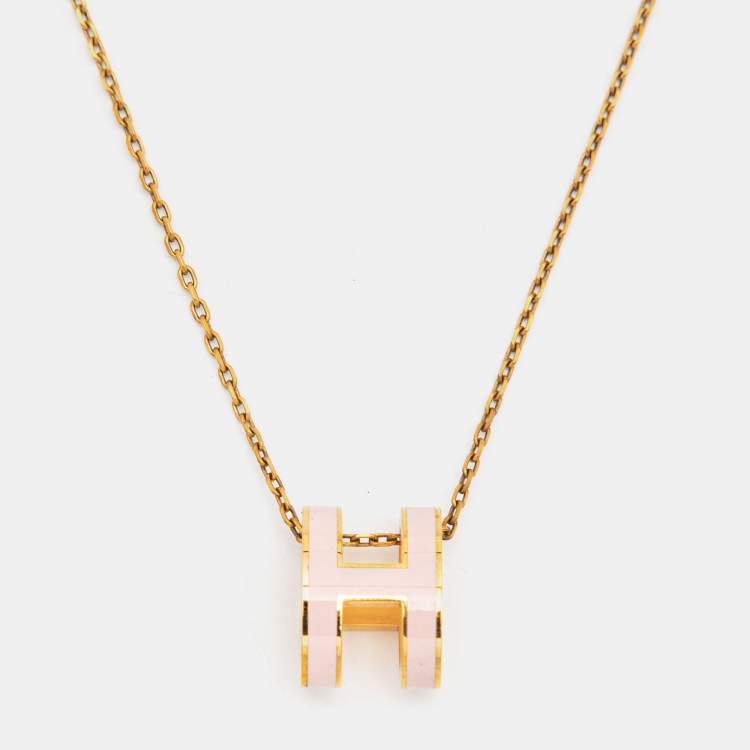 Hermes h hot sale necklace white