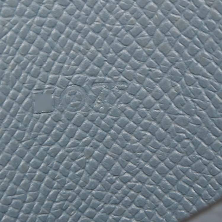 Pre Owned Hermes Bleu Lin Epsom Leather Globe Trotter Agenda Cover