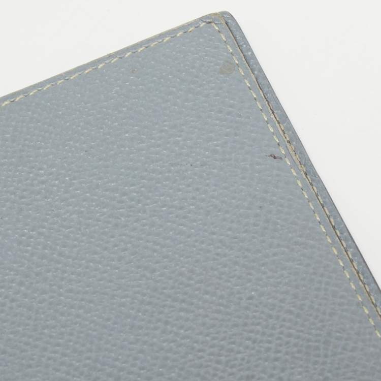 Pre Owned Hermes Bleu Lin Epsom Leather Globe Trotter Agenda Cover