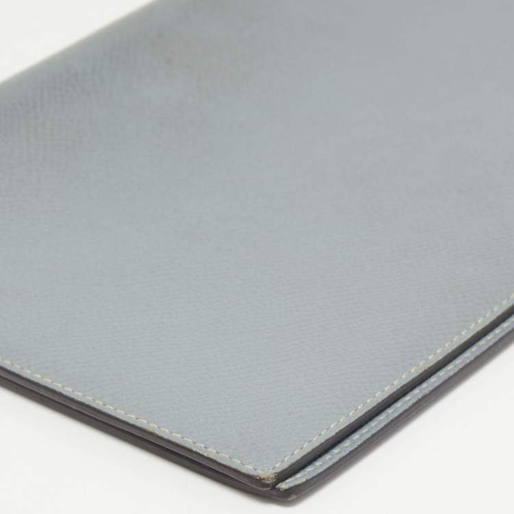 Pre Owned Hermes Bleu Lin Epsom Leather Globe Trotter Agenda Cover