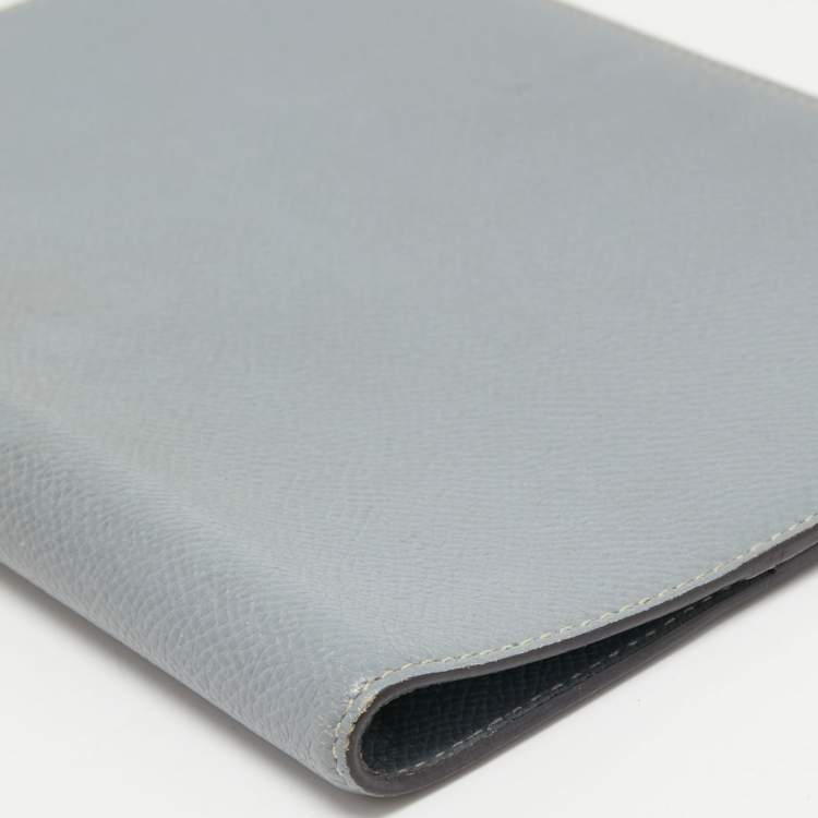 Pre Owned Hermes Bleu Lin Epsom Leather Globe Trotter Agenda Cover