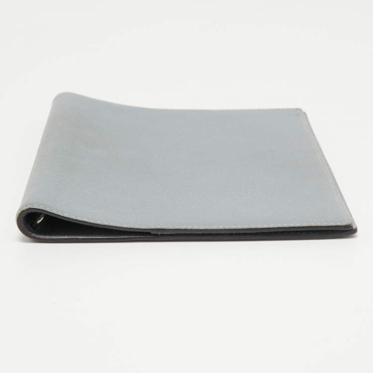 Pre Owned Hermes Bleu Lin Epsom Leather Globe Trotter Agenda Cover