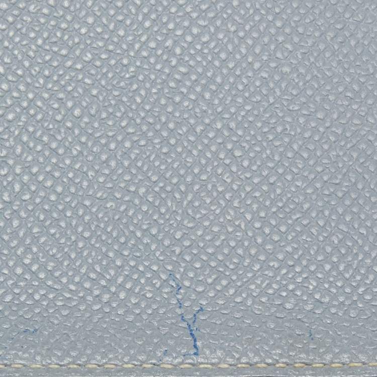 Pre Owned Hermes Bleu Lin Epsom Leather Globe Trotter Agenda Cover