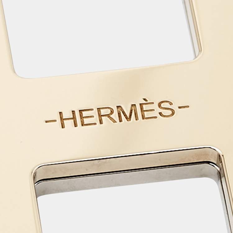 Pre Owned Hermes Chaîne D'Ancre Recto-Verso Two Tone Scarf Ring