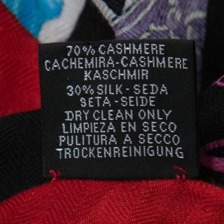 Pre Owned Hermes Multicolor Tout En Carre Losange Cashmere Silk Scarf