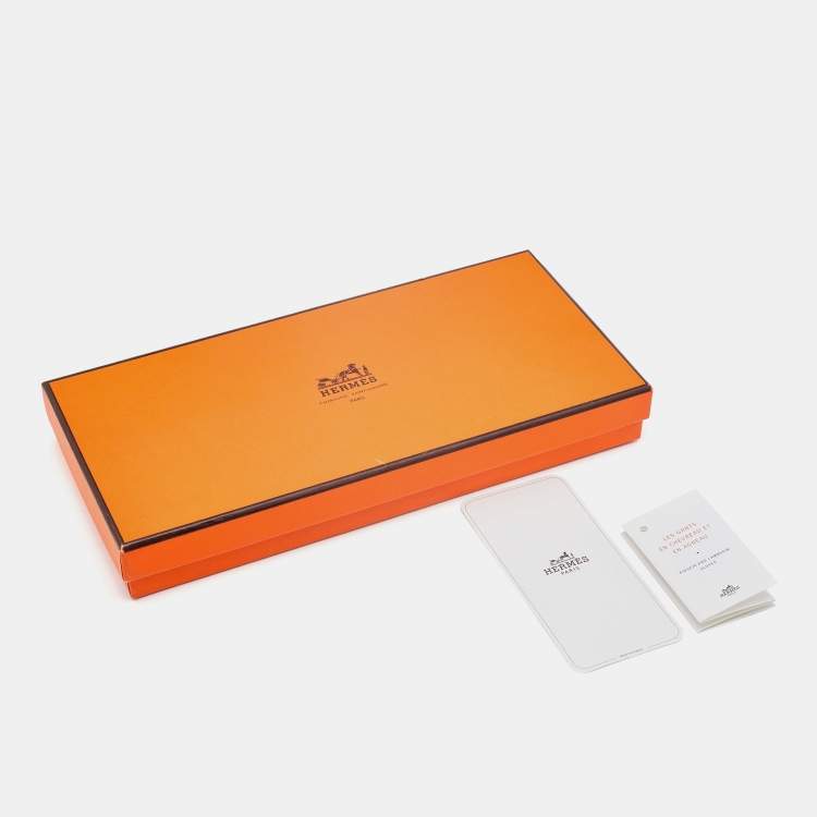 Pre Owned Hermès Blue Leather Medor Stud Gloves Size 7.5