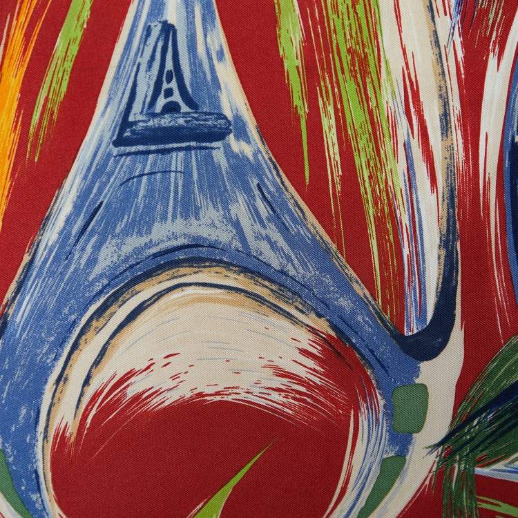مملوكة مسبقًا Hermes Multicolor La Tour Eiffel Sénvole Printed Silk Square Scarf