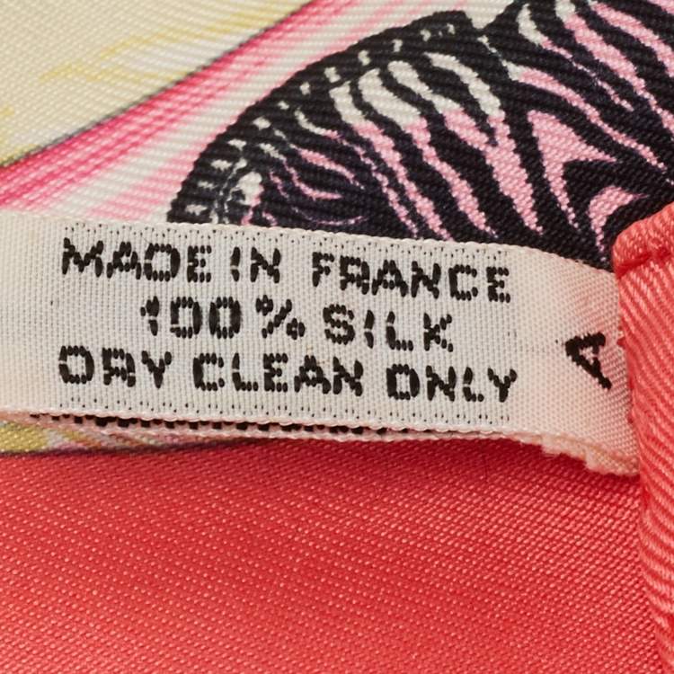 Pre Owned Hermes Pink Tropiques Silk Square Scarf