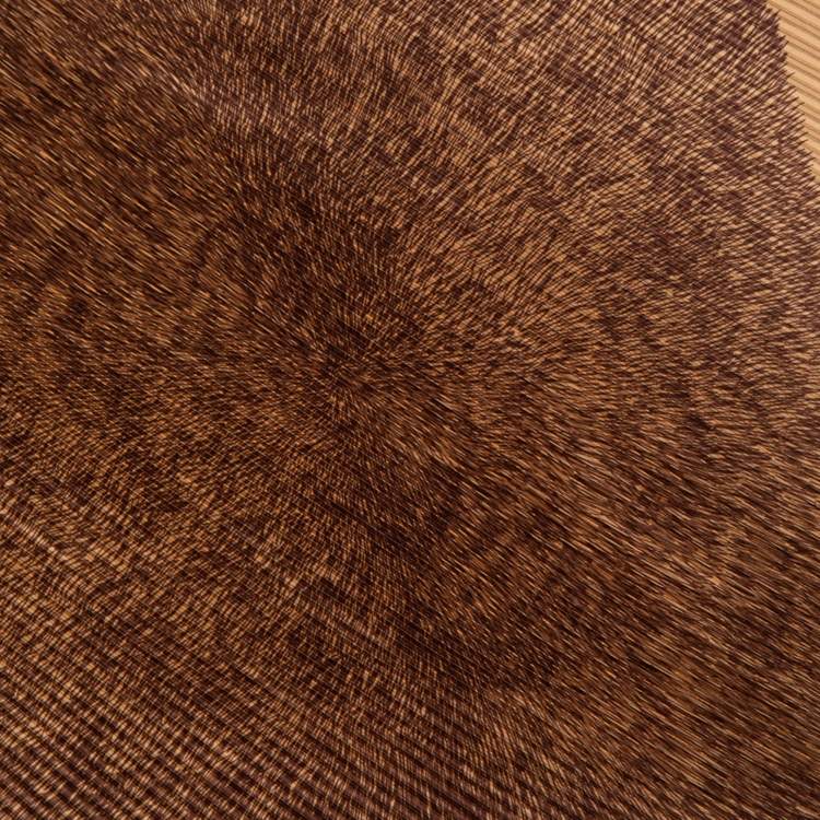 Pre Owned Hermes Brown Printed Silk Plisse Scarf