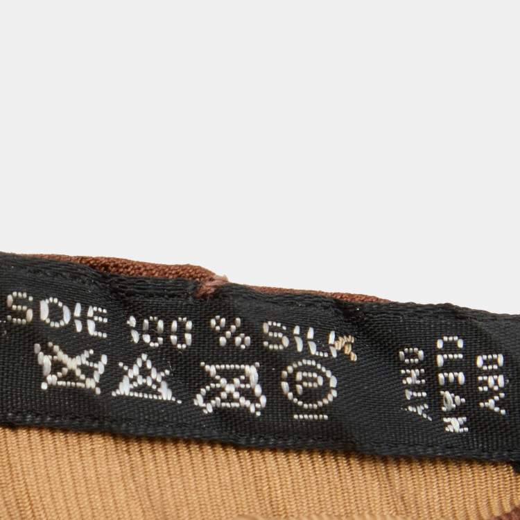 Pre Owned Hermes Brown Printed Silk Plisse Scarf