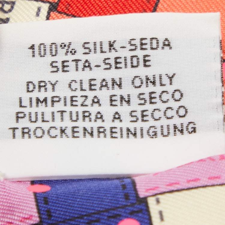 Pre Owned Hermès Multicolor Bolduc Au Carre Silk Twilly