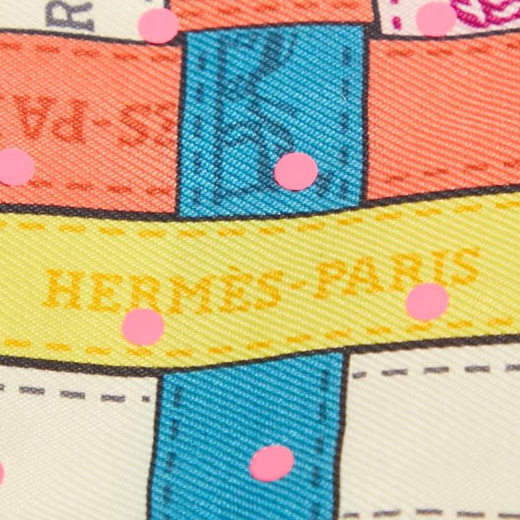 Pre Owned Hermès Multicolor Bolduc Au Carre Silk Twilly