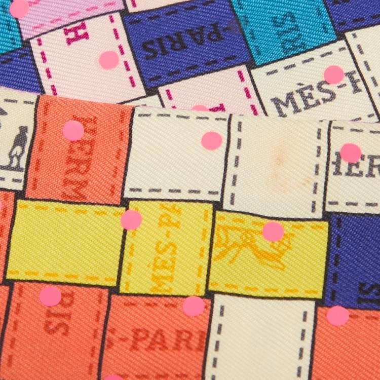 Pre Owned Hermès Multicolor Bolduc Au Carre Silk Twilly