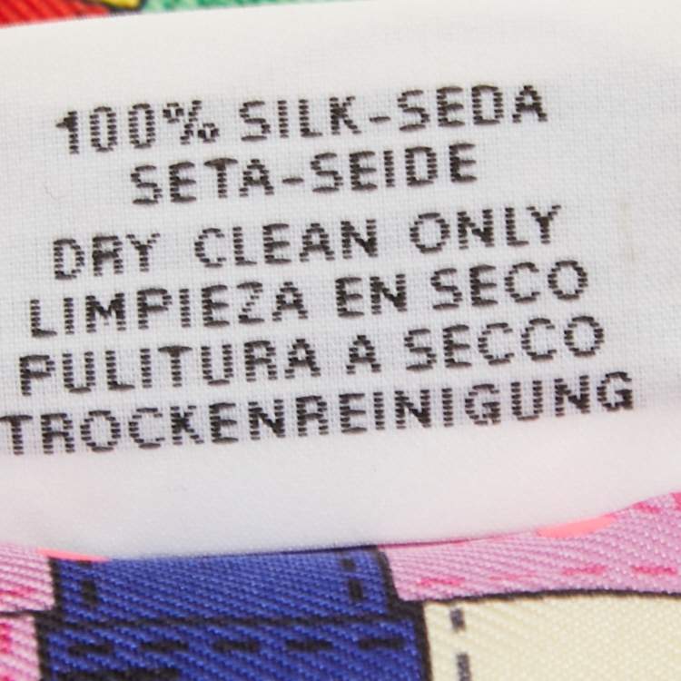 Pre Owned Hermès Multicolor Bolduc Au Carre Silk Twilly