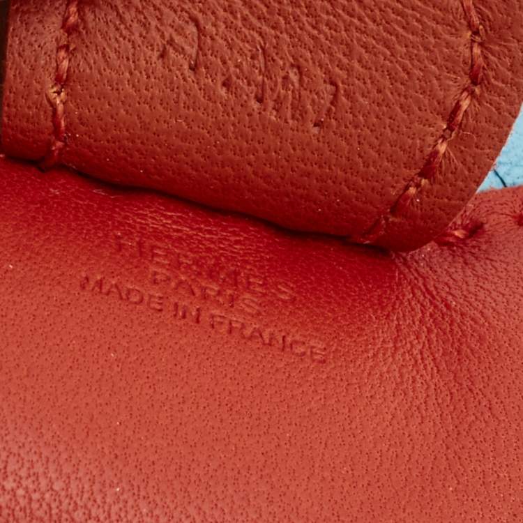 Pre Owned Hermes Capucine/Celeste/Cornaline Leather Rodeo Grigri Bag Charm PM