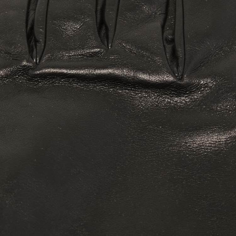 Pre Owned Hermes Black Lambskin Leather Soya Gloves 9