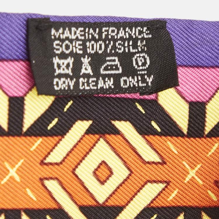 Pre Owned Hermes Purple Belles Du Mexique Silk Twilly