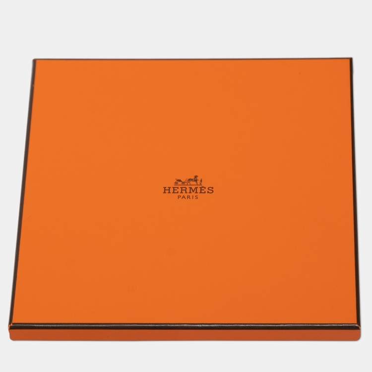 Pre Owned Hermes Blue/Green A La Plume Printed Silk Square Scarf