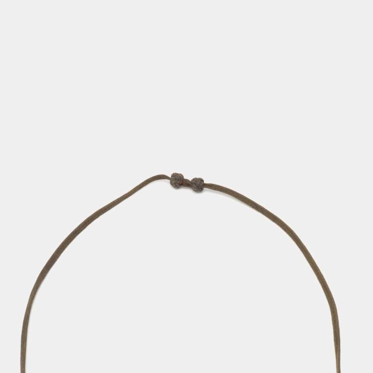 Pre Owned Hermes Green Horn & Lacquer Lift Pendant Necklace